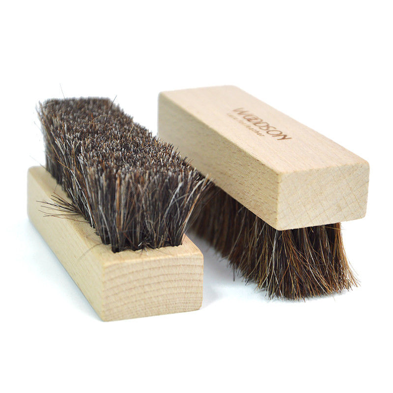 Shoe Cleaning Accessories Wooden Horsehair Shoe Brush For Polishing